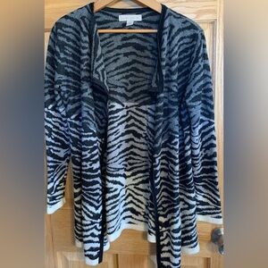Laura Ashley Black and White Zebra Cardigan